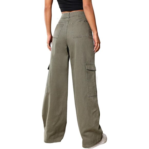 Versatile High Waist Baggy Cargo Pants for Women – Perfect for Every Occasion - Picture 3 of 6